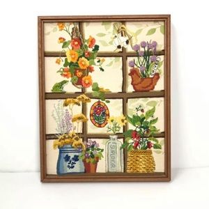 Vintage Crewelwork Wall Decor